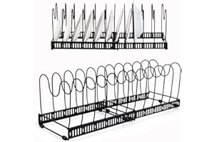 Kinsinder Porta Coperchi Pentole Salvaspazio Con 12 Scomparti Regolabili, Porta Padelle per Padelle, Coperchi, Pentole (Nero)