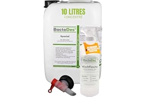 BactoDes Désodorisant Maison 10L Concentré avec Vaporisateur - Nettoyant Enzymatique Bio pour Élimination Efficace des Odeurs avec Action Microbienne