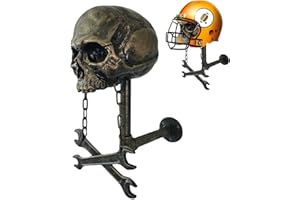 ULAPITHI Motorcycle Skull Helmet Holder,Motorcycle Skull Helmet Holder Helmet Mount Wall Mount Helmet Stand Wall Mount Motorbike Helmet Holder Skull Motorbike Helmet - 13x20x26cm