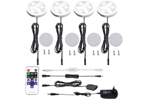 AIBOO - Juego completo de 6 luces led para armarios (bajo armario, incluye 1 bombilla, iluminación vitrinas, juego LED la parte inferior del mueble, todos los accesorios) 12.00W, 12.00V