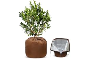 JJKOL Topfschutz Pflanzen Winter 50x45 cm, Winterschutz für Kübelpflanzen, Thermo Topfschutz für Pflanzen, Pflanzkübel Winterschutz für Pflanzen, mit Reißverschluss und Kordelzug, Wurzeln Halten Warm