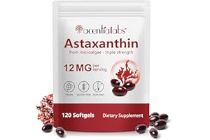 ‎QLIGES Astaxanthin 12 mg Hochdosiert - 120 Softgel Kapseln aus Mikroalgen - Natürliches Antioxidans für Haut & Immunsystem - Vegan & Frei von Allergenen