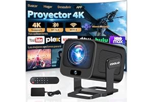 COOLID [App Integrada] Proyector Vídeo con WiFi 6 y BT 5.4, 1080P Nativo Mini Proyector Portátil, Proyector Inteligente con Autofocus y Corrección Trapezoidal Automática,para TV Stick/USB/PC/Laptop,Negro