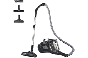 Hoover Aspirapolvere a traino senza sacco potente e compatto HP1 per tappeti, pavimenti duri e delicati, Leggero e con filo, Contenitore 2L, Spazzola Parquet, Raggio d'azione 7,5 m [HPZ107HM]