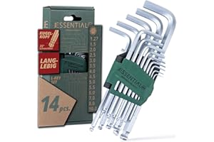 Wiha Essential Stiftschlüssel Set 14 tlg. mit Kugelkopf I Innensechskant Satz 1,27-10mm I Innensechskantschlüssel Satz für Zuhause & Profi