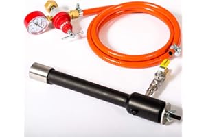 DEVIL-FORGE Bruciatore a gas modello DFP (80.000 BTU), valvola a sfera, strozzatore dell'aria, per Fornace, Fucina a Gas Propano, Fabbri, Raffinerie, Fabbricazione di Coltelli, Lavori di forgiatura