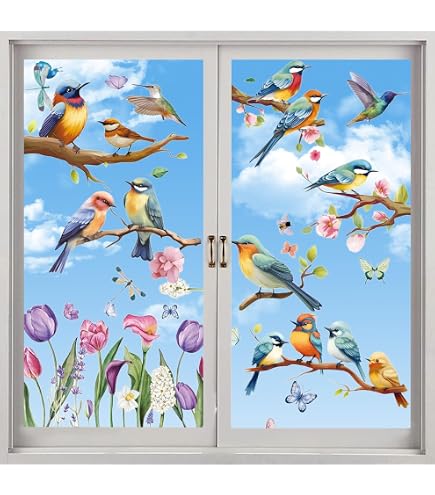 BETESSIN 9 Feuilles Stickers Fenêtre Électrostatique Autocollant Motif Animaux Décoration Intérieure Printemps pour Vitre Porte BETESSIN 9 Feuilles Stickers Fenêtre Électrostatique Autocollant Motif Animaux Décoration Intérieure Printemps pour Vitre Porte