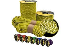 EdcX Paracord 4mm, 35+ Colori Solidi (10m, 15m, 30m, 50m, 100m, 300m) | Ideale per Campeggio, Sopravvivenza, attività all'aperto | Corda 100% Nylon 4 mm| Corda Tattica 550 Tipo III