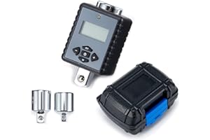 ThreeH Adattatore di Coppia Digitale per Impieghi Gravosi da 1/2 '' (da 1,5 a 147,6 piedi-libbre) con LED e Avviso Acustico (Azionamento da 1/2 '' e Include Adattatori per 3/8 '' e 1/4 '')