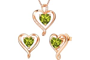 LAVUMO Conjunto de Joyas para Mujer Collar Mujer pendientes Plata Oro Joyas Mujer, Regalo por Mujer Esposa, Mamá, Novia En san valentin,Cumpleaños,Navidad, Dia de la Madre Regalos Originales