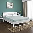 Nilkamal SLEEP Hybrid Wood and Metal Structure Grande Queen Size Bed, Lightweight and Portable (78 X 60, White)