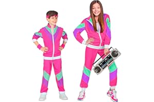 W WIDMANN MILANO Party Fashion – kostium dla dzieci: dres, kurtka i spodnie, strój z lat 80., dres do biegania na karnawał i imprezę