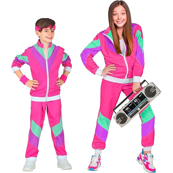 Costume Anni '80 WIDMANN MILANO - Tuta Jogging Blu, Costume Cattivo Gusto Per Feste - Foto 9