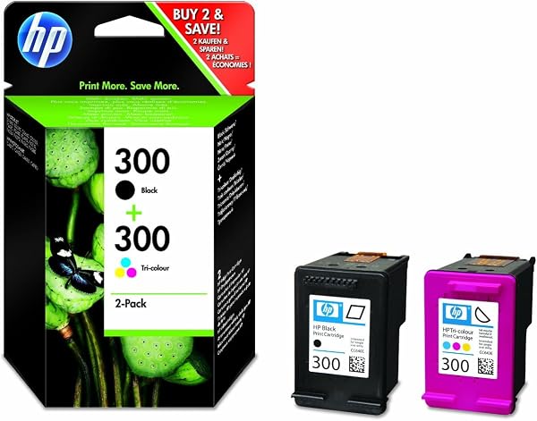 HP CN637EE 300 Original Ink Cartridges, Black and Tri-Colour, Multipack - Packaging May Vary - 1