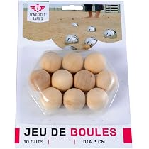 Engelhart - 010144-10 Natürliche Holz-Cochonnets - 3 cm Durchmesser - Für Pétanque-Spiel