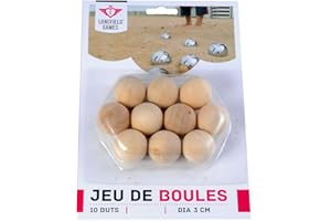 Engelhart - 010144-10 cochonnets en Bois Naturel - 3 cm de diamètre - Jeux de pétanque