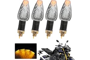 JMTBNO 4x Indicatori di Direzione per Moto Mini Frecce Luce M10 Indicatore LED Universale 12V Omologate Impermeabile Lampada Ambra per Moto Scooter Quad Cruiser Off Road