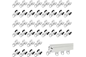 BONGSHAKALAKA Gancho De Polea Para Ventana 40 Piezas Polea Para Pista Rodillos De La Pista De La Cortina Pistas De La Cortina De Ducha Gancho Para Cortinas Correderas Rodillos De Riel Distancia entre ruedas 10 mm