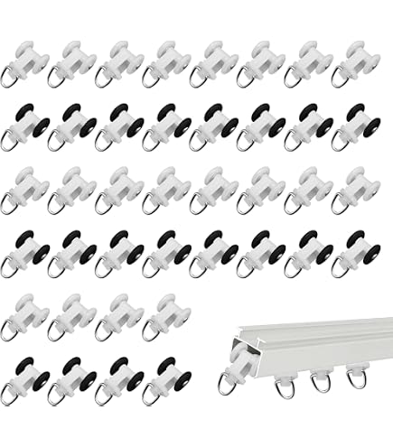Rollladenrollen Für Vorhänge – 20 Stück, 22x16 Mm, Aus Aluminium/Kunststoff/Metall, Für Deckenschienen, Weiß