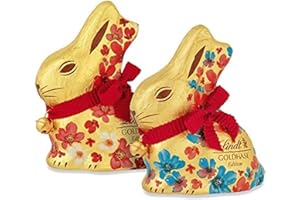 ‎LINDT Lindt Schokolade GOLDHASE Blumen Edition | 8 x 100 g GOLDHASE | Premium Vollmilch-Schokolade in Hasenform zu Ostern | Osterschokolade | Schokoladengeschenk | Schokoladenhase | Osterhase