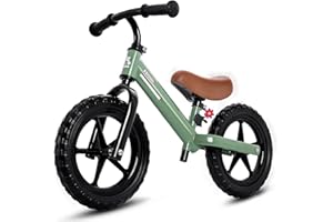 KRIDDO Vélo d'équilibre pour Enfant de 2 à 5 Ans, Double roulement pour Une Conduite Plus Fluide, Plaque Adorable, siège et Guidon réglables, Cadeaux pour Tout-Petits de 2 à 3 Ans