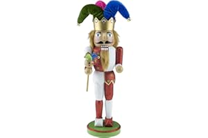 Clever Creations Traditioneller Nussknacker aus Holz, 35,6 cm, Rot und Weiß