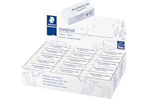 Staedtler Rasoplast 526 B30. Goma de borrar blanca con faja de cartón. Caja de 30 unidades.