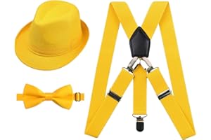 Alizeal Bretelle regolabili Kids, cravatta a farfalla prelegata e set di cappelli