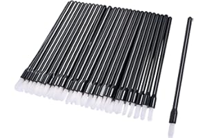 THINP 80 Pieces Mini Paint Brushes for PYO Cookies Multifunctional Disposable Paint Your Own Brushes Makeup Lip Brushes Nail Polish Brushes Lip Wands Applicators Lipstick Brush Lip Gloss -Black