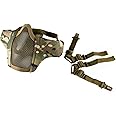 OneTigris 6" Tactical Foldable Half Face Mask Protective Mesh Mask for Airsoft Paintball CS with Adjustable and Elastic Belt Strap
