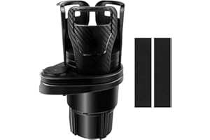 BEEK GPU8 HR-CupHolder-015 2 w 1 obracany o 360° uniwersalny uchwyt na napoje do samochodu, akryl, czarny