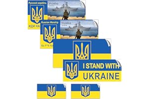 EVM 6 Stickers Set of Ukraine National Flag in PVC for Car Motorcycle Window Door Helmet Scooter Skateboard Bike PC Laptop Tablet Tuning