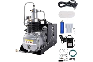 TUXING Pcp luftkompressor,4500Psi/30Mpa/300Bar dykkompressor, manuellt avstängningsbar elektrisk kompressor med vatten/fläkt