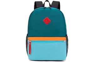 HawLander Little Kids Backpack, Toddler School Bag for Boys Aged 3 4 5 6 7 Years, with Chest Strap, Blue Green