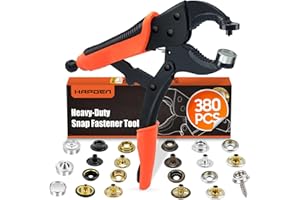 HAPDEN Heavy Duty Snap Fastener Tool Adjustable Vice Grip Snap Setter Tool Includes 40 Sets 15mm Snaps for Boat Cover, Replacing Metal Snaps, Repairing Boat Covers, Canvas, Sewing, Tarps (Orange1)