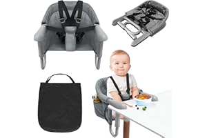 Froadp Seggiolino da Tavolo Pieghevole Bebè con Cinghie di Fissaggio Sicure per Casa o in Viaggio Mesi Bambini Seggioloni Portatile con Barre di Montaggio Regolabili Adatto dai 6 ai 36 (Grigio)