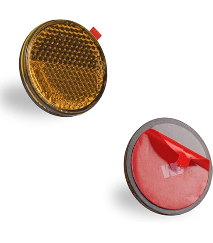 8 Stück Motorrad Reflektoren Gelb - Selbstklebend, Katzenauge Design Für Mehr Sicherheit