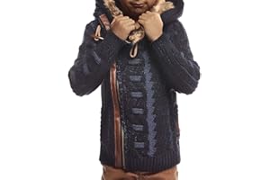 Leif Nelson Cardigan LN5555K - Maglione da Bambino con Cappuccio, Chiusura Lampo, Colore: Nero