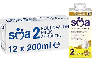 SMA NUTRITION SMA PRO Follow On Baby Milk, Ready To Drink, 6 Months+, 200 ml (Pack of 12)
