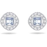 Swarovski Orecchini a lobo Angelic, Quadrato, Blu, Placcato rodio