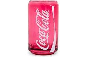 SILVER BUFFALO Tasse en verre rouge en forme de canette de Coca-Cola | Capacité : 300 ml