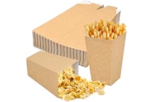 HEAVENLIFE 50 Stück Kraftpapier Popcorn Boxen, Wiederverwendbar Popcorn Karton Tüten, 3 Größen Pappe Snacks Süßigkeiten Behälter für Geburtstagsfeier Kino Schulveranstaltungen Party Picknick Hochzeit (L)