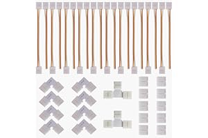 GTIWUNG 40 sztuk 3-biegunowych złączek LED Strip Kit, Strip to Strip, łącznik druciany, bez luk, do taśm LED 10 mm 5050 WS2812 WS2811