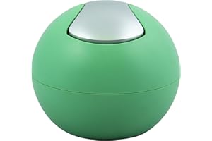 Spirella Kosmetikeimer 1 Liter Abfalleimer Schwingdeckeleimer Tischabfalleimer Bowl Grün matt