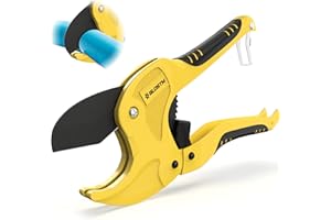 BLOSTM Coupe-tuyau en plastique - Coupe-tuyau à cliquet robuste avec capacité de coupe de 42 mm de diamètre extérieur pour tuyaux en PVC, PEX, PPR et Caoutchouc