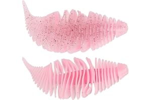 THKFISH Señuelos Pesca Vinilos de Pesca Mar Señuelos Landos Weedless Worms Bellows Señuelos de Pesca para Trucha lubina lucioperca 80 mm-6 Piezas,100 mm-5 Piezas