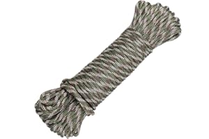 Wolike 7 Strand 100% Nylon Rope 550 Paracord Fire Cord(Camo, 30m/100ft)