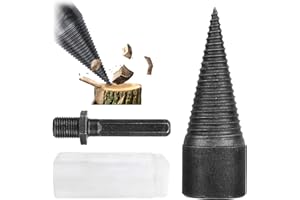 Iyowei 1 Stück Holzspalter Schraube Kegel Schaft Spaltholzkegel Bohrkegel Stahl Kegelbohrer Brennholz Kaminholzbohrer Kegelspalter Holzbohrer Spaltkeil Kegelbohrer für Elektrischer Holzspalter (32mm)