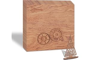 Creatorally Contreplaqué 3mm, Plaque Bois pour Gravure Laser, Planche Palissandre 30x30 cm 6 Pièces pour Découpe CNC Peinture, Bricolage Projets