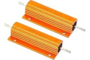 PATIKIL 2 Stück 100W 0.2 Ohm Aluminium Hülle Widerstand Gehäuse Draht Widerstände Schraube Tap Leistungswiderstand Goldton